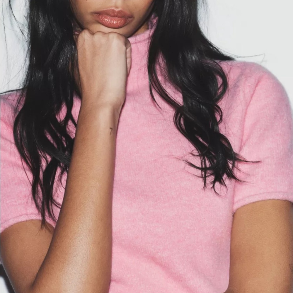 Zara Pink Turtleneck Sweater
